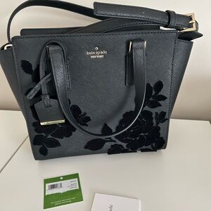 Kate Spade Black flock roses Women's Bag